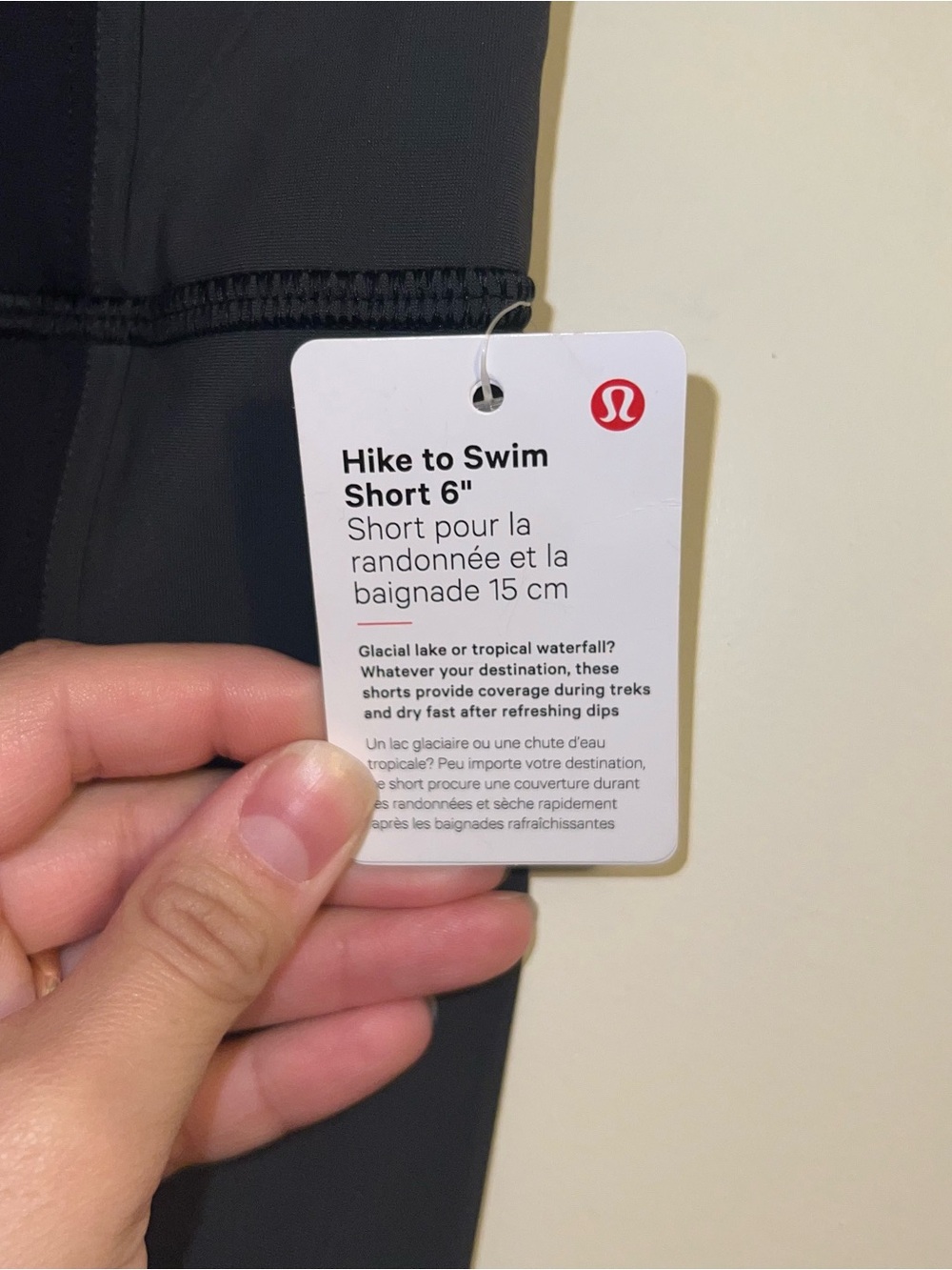 NWT Lululemon Hike to Swim 6 Inch Shorts in Black and Gray - Picture 4 of 5